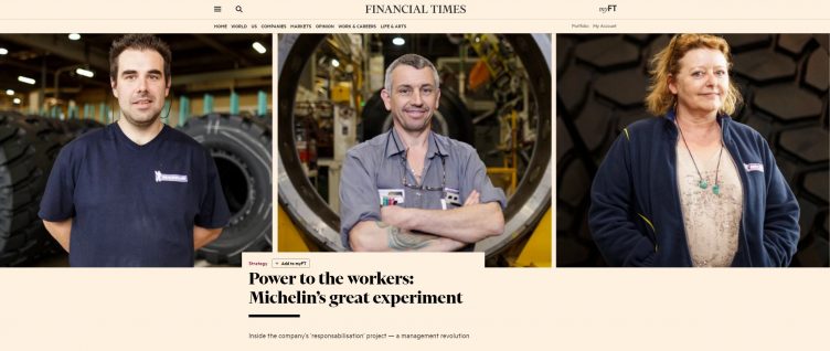 Financial Times on Michelin liberation of worker responsibility and initiaitive