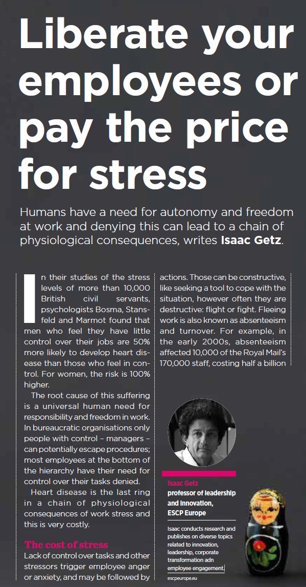 Liberate your employees or pay the price for stress